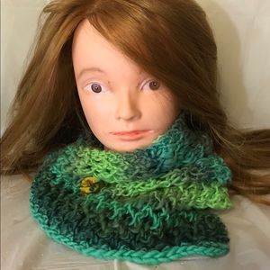 Hand knit by me- squishy wrap around scarf/cowl